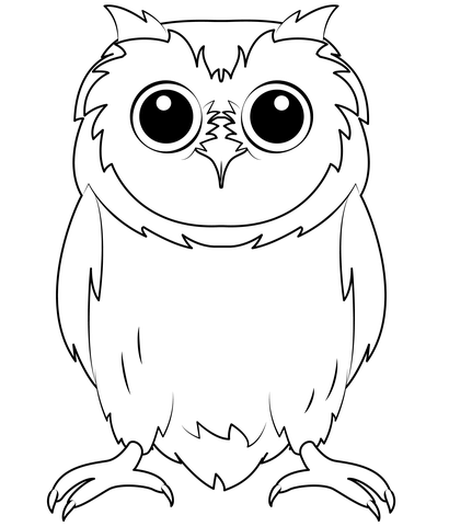 Baby Owl Coloring Page